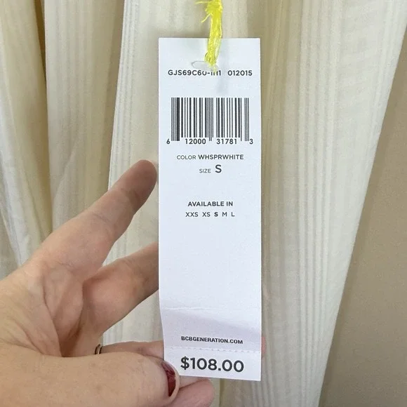 BCBGeneration Womens Ivory Chiffon Halter Shift Dress NWT SIze Small S - Picture 7 of 8